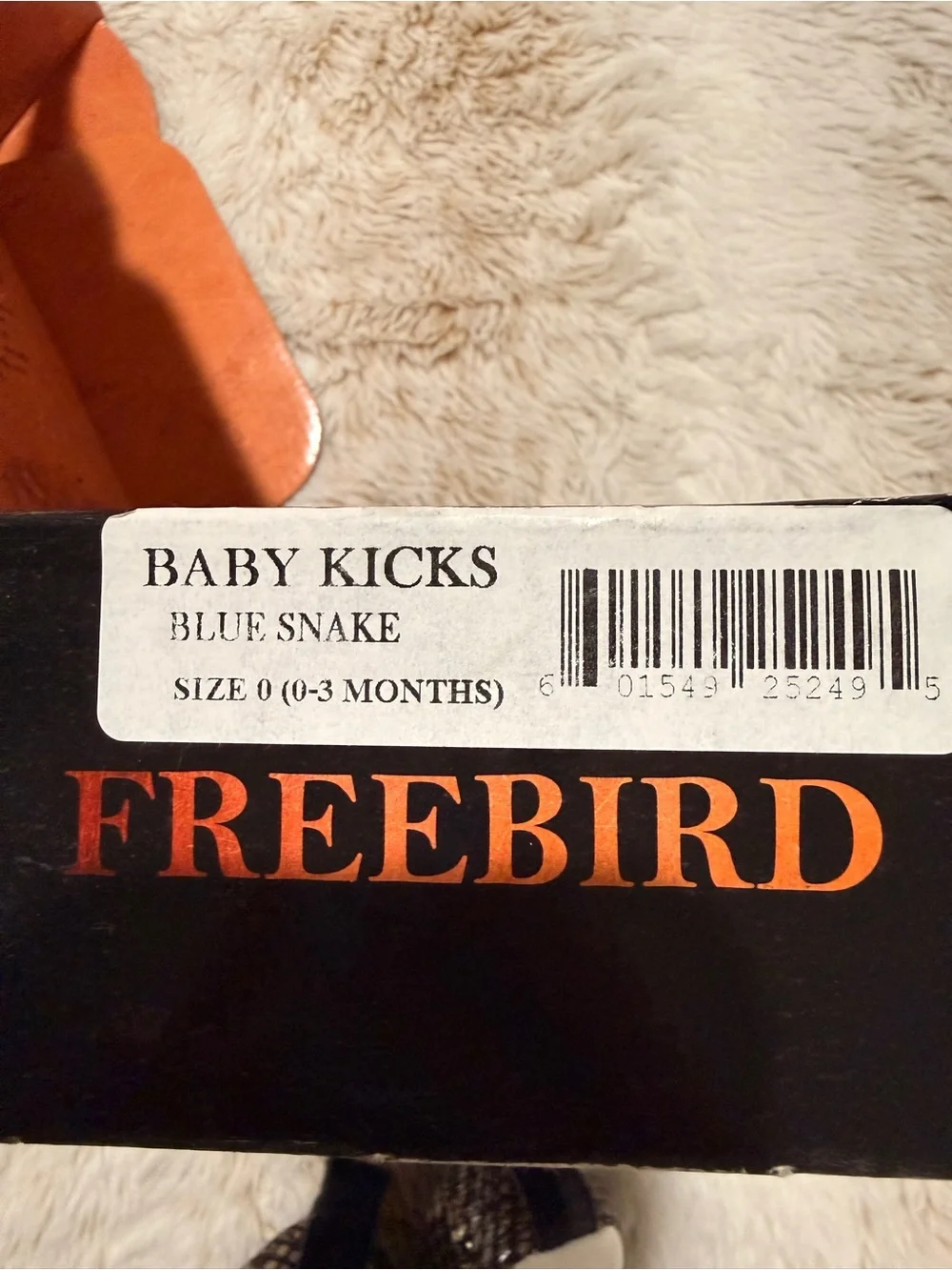 RARE Freebird Baby Kicks Blue Snake Leather Shoes 0-3 Months NIB + Box & Bag